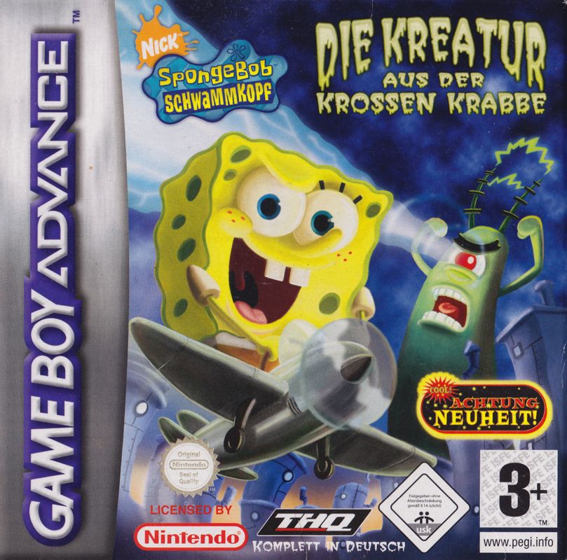 SpongeBob SquarePants: Creature from the Krusty Krab box art for GameBoy Advance